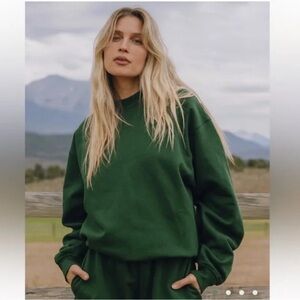 Daily Drills Fleece Vintage Crew Forest Green